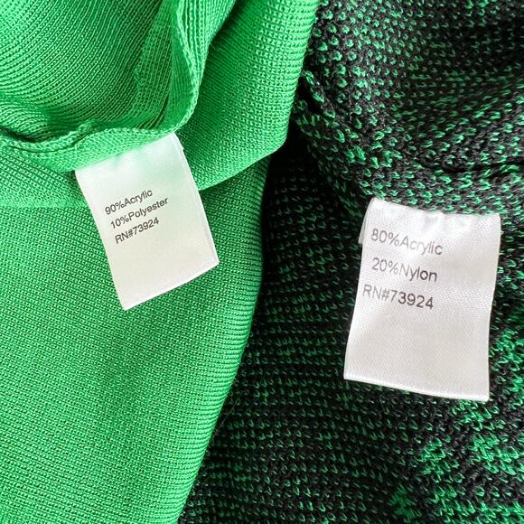 NEW Ming Wang | Matching Black Green Knit 3/4 Sleeve Jacket Tank Top Set NWT XS - Picture 11 of 11